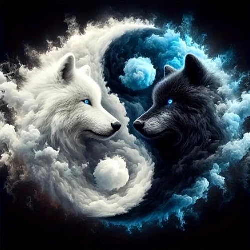 Wolf Stamped Cross Stitch Kits for Beginners Adults, Animal Dimensions Needlepoint Art Crafts,Counted Cross Stitch Kits Embroidery Kits for Beginners Adults for Home Decor 13.8X13.8inch by Unknown