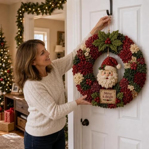 3D Fabric Poke Wreath DIY Kit, Christmas Wreath DIY Kit for Adults (#E) - Image 7