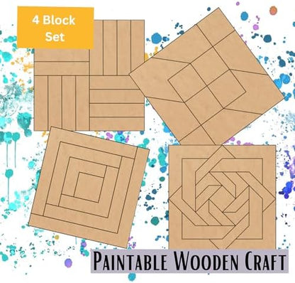 9" Barn Quilt Kit Set 4 | Log Cabin, Road to OK, Slip Knot, Rail Fence - Image 5
