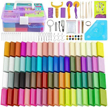 Cyajm 72 Colors Polymer Clay Strips Kit, DIY Jewelry & Home Decor by CyAJM