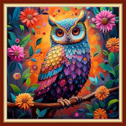 Joyhoor Cross Stitch Kits for Beginners Stamped Cross-Stitch Supplies Needlework preprint Embroidery Kits for Adults DIY Needlepoint Kits Embroidery Patterns 11CT-Flower owl 18x18 inchs by JoyhoorCrossStitchKits