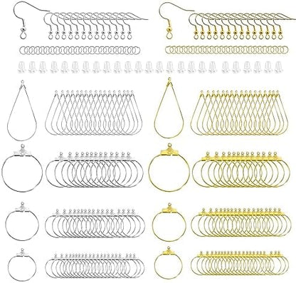 XKCWXY 483Pcs Earring Making Kit with Beading Hoops and Earring Findings by XKCWXY