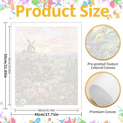 Mandun Landscape Paint by Numbers Kit for Adults, 16x20 inch - Image 4