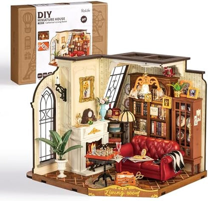 Rolife Living Room DIY Miniature House Kit with LED Light by Rolife