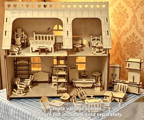 3D Puzzle House Wooden Model Kit DIY Miniature Dollhouse - Image 5