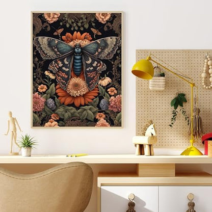 Yunruily Paint by Numbers Kits for Adults - Vintage Butterfly Adult Paint by Number Kits on Canvas,Paint by Number for Adults for Gifts Home Wall Decor 16x20inch - Image 3