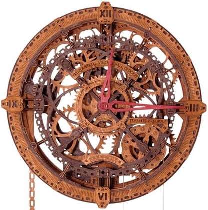 WOODEN.CITY Steampunk 3D Puzzle Clock – DIY Mechanical Wall Clock Kit for Adults – Unique Engineering Gift and Vintage Décor - 3D Wooden Puzzles for Adults - Image 2