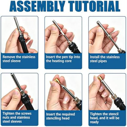 Wood Burning Kit, 30Pcs Wood Burning Tool Adjustable Temperature 200~450 ℃ (392-842℉) Wood Burning Pen Kit for Adults Beginners - Image 5
