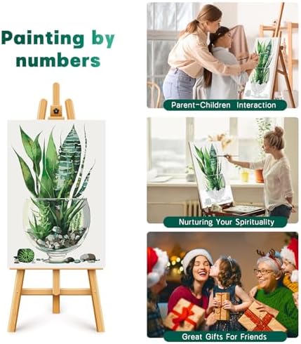 Paint by Numbers Kit for Adults Beginner with Wooden Frame, Plants Framed Adult Paint by Number Kits on Canvas, DIY Easy Acrylic Watercolor Oil Paint by Number for Adults for Home Decor Gift 8x12 Inch - Image 6