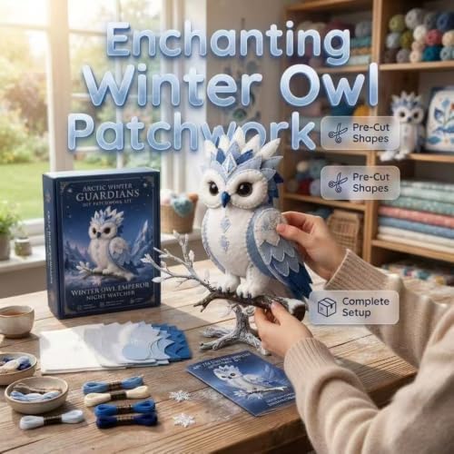 Arctic Winter Guardians DIY Patchwork Kit, Beginner Sewing Kit, 3D Stuffed Mythical Creature Needle, Portable Stuffed Animal Sewing Kit for Beginners, Pre-Cut Handmade Craft Kit (Crystal Reindeer) - Image 2