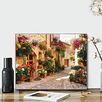MaiMMaledy Paint by Numbers Kit for Adults Beginners 8Wx12L inch Canvas Pictures with Framed Drawing Painting Works with Wooden Triangle Easel Acrylic Pigment Street Alleys - Image 5