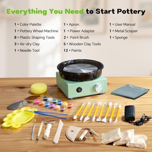 Mini Pottery Wheel for Kids, Beginners, Adults, All-in-one Kit - Image 2