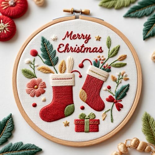 COCOMOX Christmas Embroidery Kit for Beginners, Hand Craft Gift for Adults - Image 3