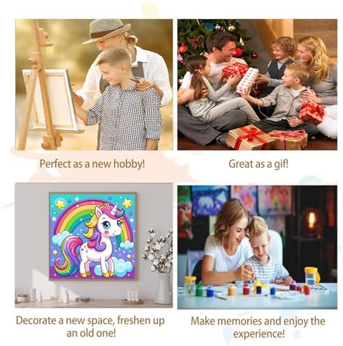 Artunion Framed Paint by Numbers Kit for Adults Beginners & Kids Ages 8-12,Rainbow Horse Paint by Number with Frame,Cute Animal Paint by Numbers Kit on Canvas 10 * 10 Inch Without Easel - Image 6