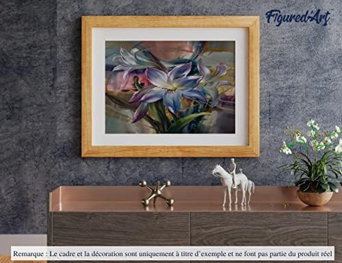 Figured'Art Paint by Numbers for Adults Colourful Lilies 16"x20" - Craft Art Painting DIY Kit Rolled Canvas Without Frame - Image 4