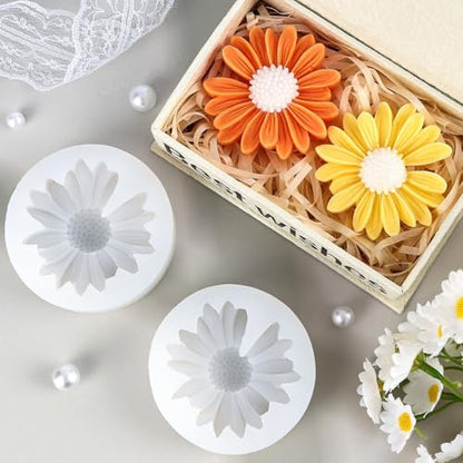 2 PCS Daisy Flower Silicone Molds, Chrysanthemum Resin Candle Molds, 3D Flower Fondant Mold for DIY Cake Chocolate Soap Wax Clay Craft Decoration (Daisy) - Image 6