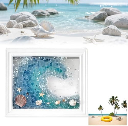 Mosaic Kit for Adults Ocean Inspired Sea Art - Shell Wall Decor Set DIY Tools, Complete Resin, Framework, Mosaic Stained Glass Pieces, Creative Craft Kits for Beginners, Handmade Birthday Gifts by PWMENLK