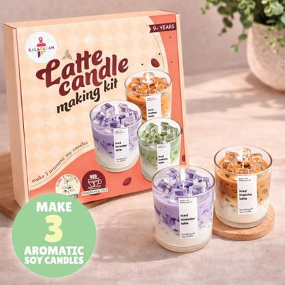 Kalakaram Latte Candle Making Kit | Make 3 Aromatic Candles with Natural Soy Wax | Perfect for Beginners, Home Décor & Gift Set | DIY Candle Kit for Home Décor, Gifting & Hobby Craft (Latte Theme) - Image 3