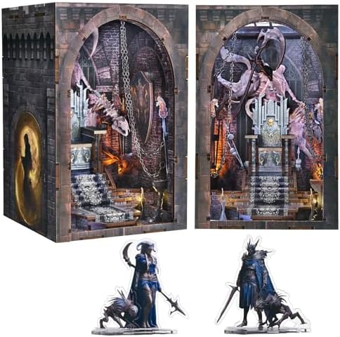 CCCDF Throne of Bones Book Nook Kit, DIY Miniature House with LED by CCCDF