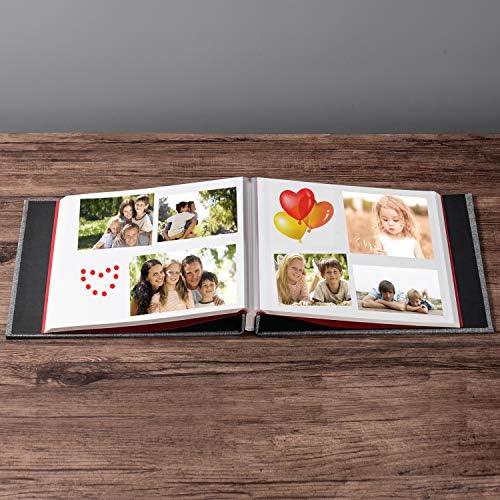 Large Photo Album Self Adhesive for 4x6 5x7 8x10 Pictures Magnetic Scrapbook Album 20 Sheets / 40 Pages Linen Cover DIY Photo Album with A Metallic Pen and and Plastic Board(Grey) - Image 4