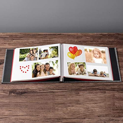 Large Photo Album Self Adhesive for 4x6 5x7 8x10 Pictures Magnetic Scrapbook Album 20 Sheets / 40 Pages Linen Cover DIY Photo Album with A Metallic Pen and and Plastic Board(Grey) - Image 4