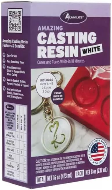 Amazing Casting Resin Kit – Fast-Curing Resin for Mold Making – Each Pack Includes Two 8oz Bottles, Mixing Cups, Stir Sticks, and Instructions – Ideal for DIY Crafts, Jewelry (One Pack) - Image 2