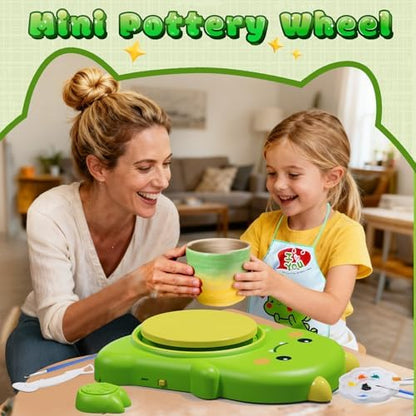 Pottery Wheel for Kids with Foot Pedal, Cute Dinosaur Kids pottery Kit - Image 4