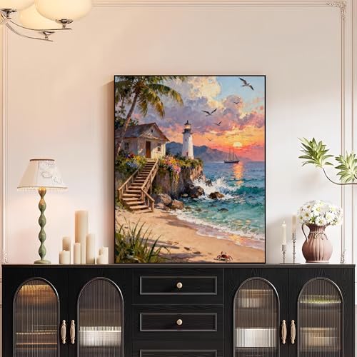 XTCIXAL Paint by Numbers Kit for Adults, Beach - 16X20 Inch - Image 3