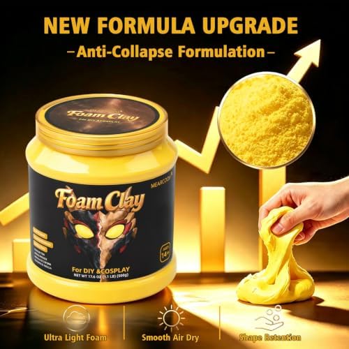 MEARCOOH Modeling air Dry Foam Clay Yellow Cosplay Magic Clay 500g (17.6oz) - Image 3