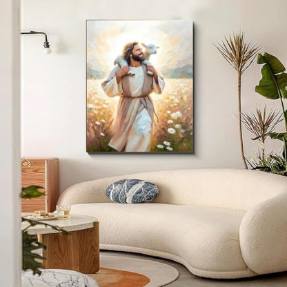 Jesus Paint by Numbers Kit for Adults Framed Canvas 12X16 in, Frameworkless - Image 4