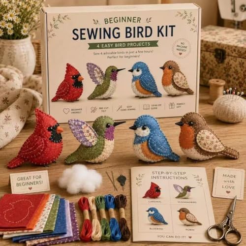 DIY Fabric Animal Craft Kit for Beginners,Creative Handmade Art,DIY Felt Sewing Craft Kit with Pre-Cut Fabric,Handmade Plush Animal CraftSet for Adults & Teens (Dwarf) - Image 6