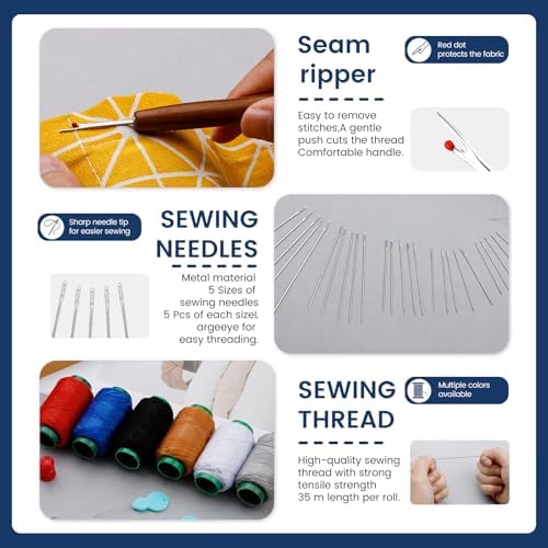 TLKKUE Sewing Kit for Adults, Steel Needles for Hand Sewing - Image 4