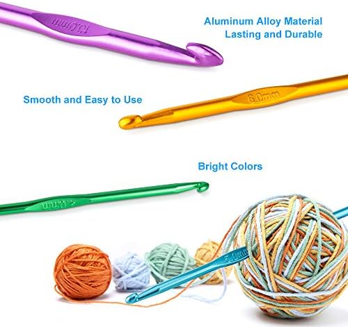 Vodiye 14 Sizes Crochet Hooks Set, 2.0-10.0mm, Metal Crochet Needles - Image 3