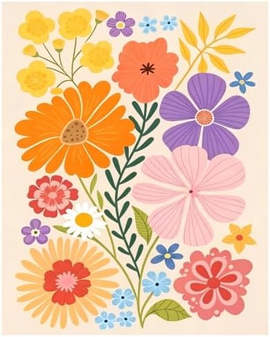 Aestalrcus Flower Paint by Numbers Kit for Adults Beginner, 16x20inch by Aestalrcus
