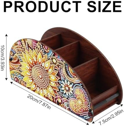 MVVMTOP Diamond Art Painting Organizer Box, DIY Sunflower Design Special Shape Diamond Partial Mosaic Handmade Making Kit Organizer Box, Modern Home Dining Living Room Table Top Decor Art Decoration - Image 2