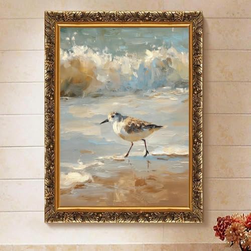 Coastal Bird Paint by Numbers Kit for Adults Framed Canvas, Frameworkless - Image 4