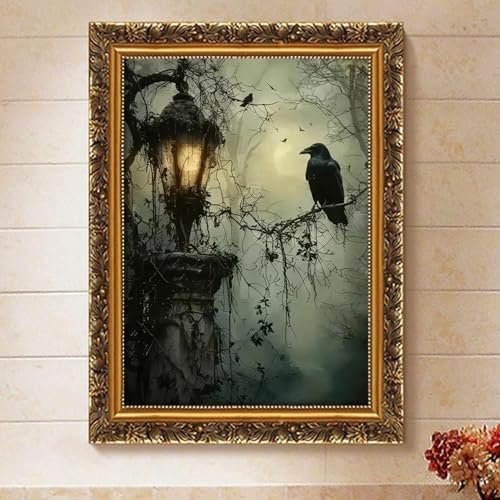 Halloween Crow Paint by Numbers Kit for Adults Canvas, Frameworkless - Image 2