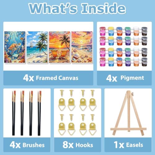 Beach Paint by Number for Adults, Paint by Numbers Kit for Adults 8x12 Inch - Image 6