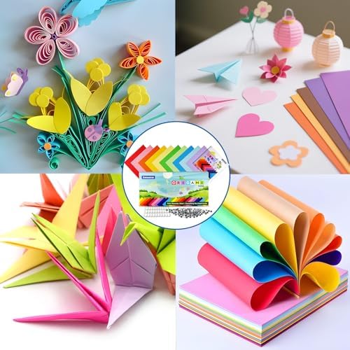 Origami Paper 6x6 Inch, Double Sided Color, 220 Sheets, 20 Fun & Distinct Colors, Child-Friendly, with DIY Accessory Kit for Hands-on Art and Craft Projects - Image 6