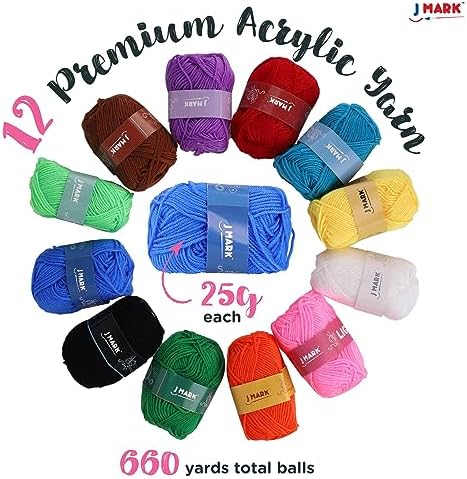 J MARK Acrylic Crochet Kit for Beginners – Premium Crochet Starter Kit for Adults Bundle - Image 3