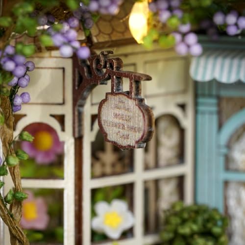 DIY Miniature Dollhouse Kits - Wooden Mini Model House with LED Lights, Tiny Furniture & Accessories – Craft Building Kits for Teens & Adults (Molly Garden) – Birthday Valentine's Gift - Image 6