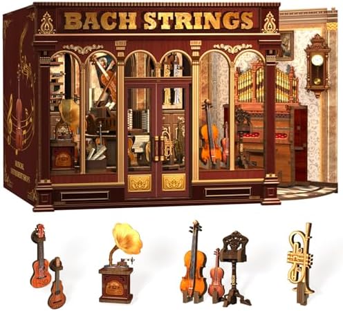 Fsolis Book Nook Kit - Miniature Kit for Adults (Bach Strings) by FsolisDIYDollhouse