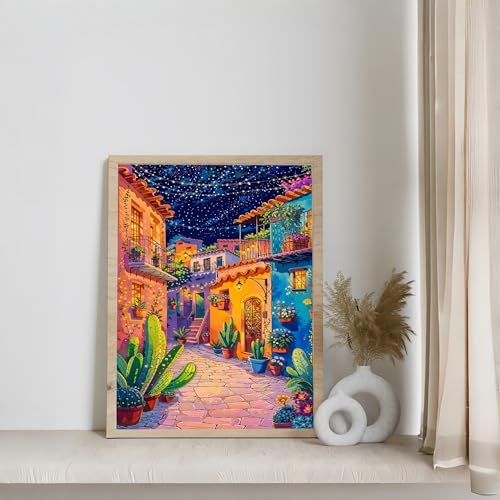 XSJDBYYQ Paint by Numbers Kit for Adults Beginner,Street Oil Painting Kit Adult Paint by Number Kits on Canvas, Paint by Easy Acrylic Painting Home Wall Decor 12x16 Inch - Image 4