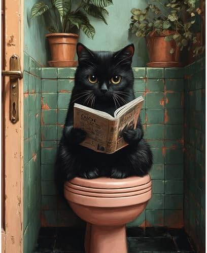 obterie Black Cat Paint by Numbers Kit for Adults Beginner Animals Oil Painting Kit Adult Paint by Number Kits on Canvas DIY Painting for Beginners Art by Numbers for Gifts Home Wall Decor 16x20 Inch by Unknown