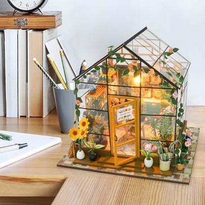 GuDoQi DIY Miniature Dollhouse Kit, Tiny House kit with Furniture, Miniature House Kit 1:24 Scale, Handmade Gift for Birthday Easter Day, Sunshine Flower House - Image 6