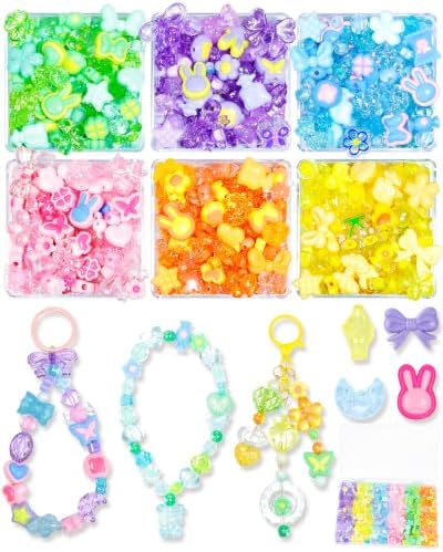 FIVEIZERO 480PCS Assorted Acrylic Beads for Jewelry & Bracelet Making by FIVEIZERO