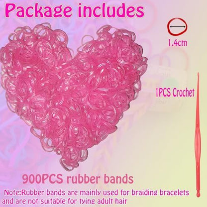 Loom Rubber Band Refill, Luminous Pink 900 Pcs. - Image 3