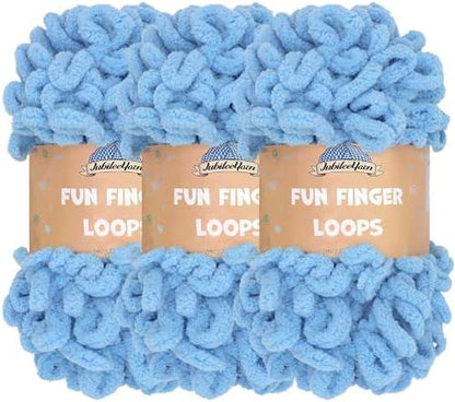 JubileeYarn Fun Finger Loops Yarn - Maritime Blue - 3 Skeins by BambooMN