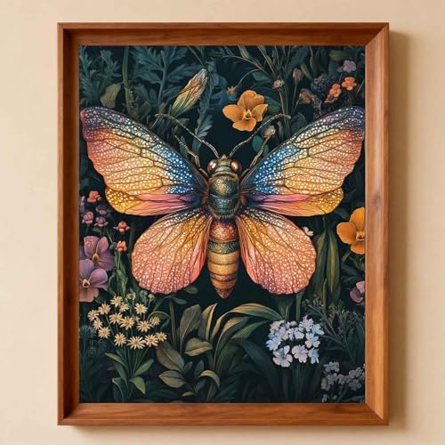 Amphol Paint by Numbers Kit for Adults - 16x20 In Moth DIY Paint by Numbers Kit for Beginners, Oil Painting Kit on Unframed Canvas Art for Home Wall Decor, Stress Relief with Acrylic Paint & 3 Brushes - Image 2