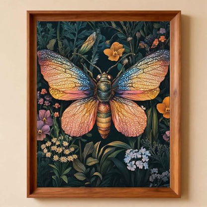 Amphol Paint by Numbers Kit for Adults - 16x20 In Moth DIY Paint by Numbers Kit for Beginners, Oil Painting Kit on Unframed Canvas Art for Home Wall Decor, Stress Relief with Acrylic Paint & 3 Brushes - Image 2